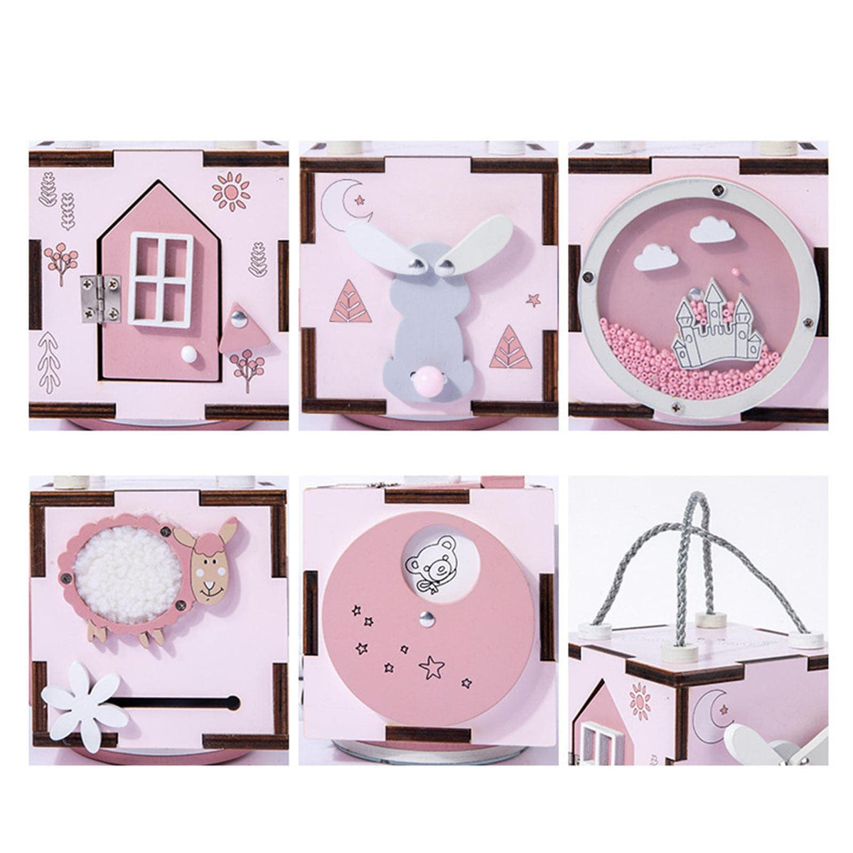 THE STYLE SUTRA Kids Busy Activity Cube Busy Board Montessori Toy Kids Learning Toys Pink