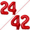 Goer Number 24 Balloons For 24Th Birthday Party Decorations,42 Inch Jumbo Foil Helium 42 Balloons For 42Nd Birthday Party Decoration (Red)