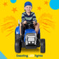 Kidzone 12V7AH enhanced Version w/EVA Treaded Tires Dual 35W Motors Boost Power Torque Remote Control Electric Tractor w/Trailer Toddler Ride On Toy 3-Gear-Shift  7-LED Lights Bluetooth  Dark Green