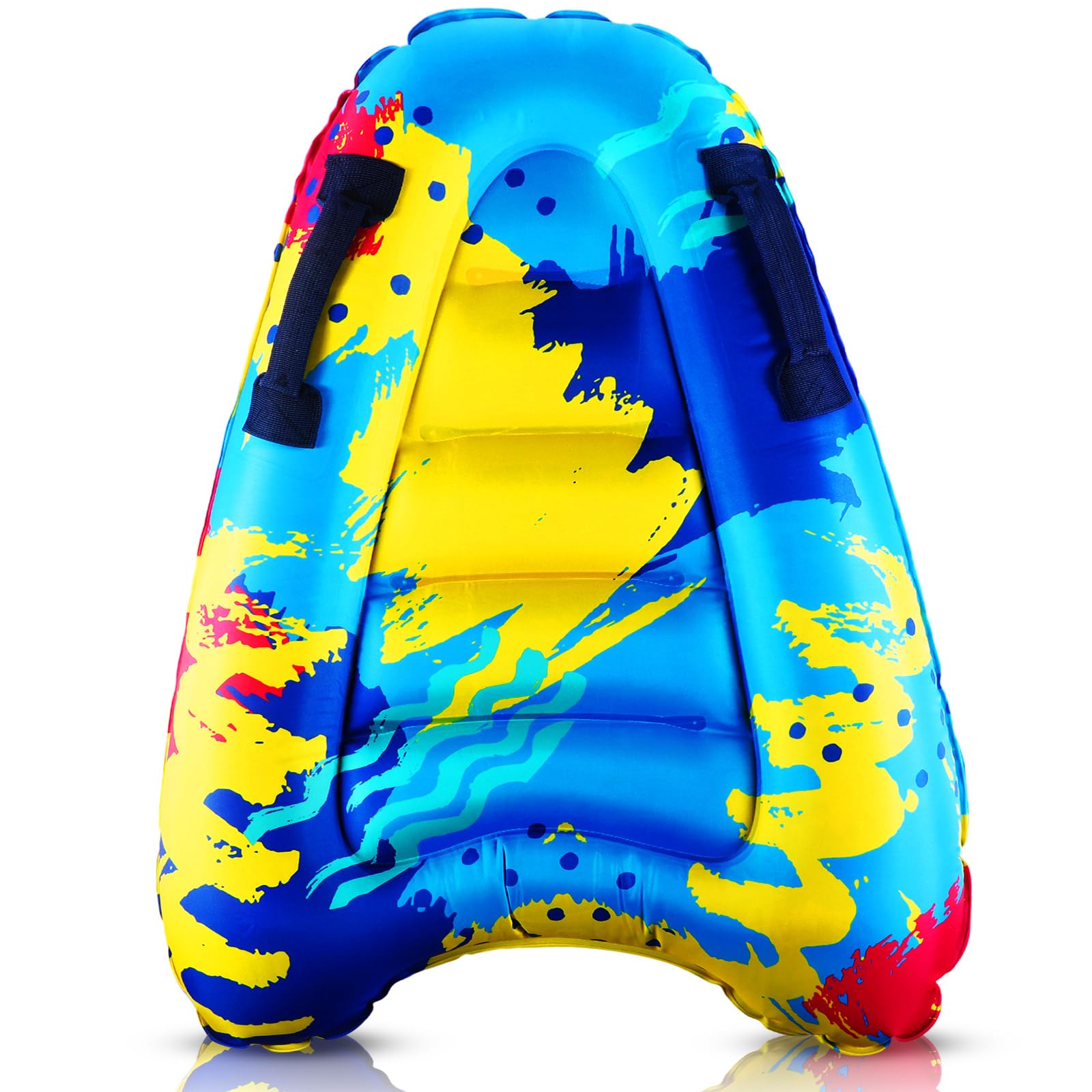 Gemscream Inflatable Surf Body Board with Handles Beach Surfing Float for Slip Portable Pool Water Game Float Board Swimming Pool Floating Water Summer Fun Toy for Kids and mature-themed(1 Pc)