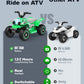 Anpabo 6V 7Ah Kids Atv Ride On Toy, 4 Wheeler For Toddler W/Headlight, Forward & Reverse, Horn, Music Player, Usb, Mp3, Treaded