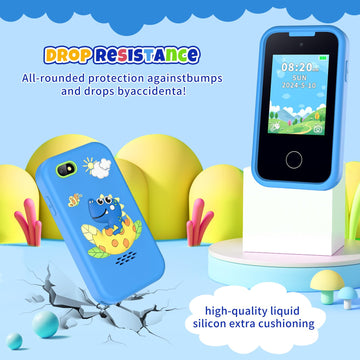 Nikuku Kids Phone for Boys, Kids Smart Phone Dinosaur Toy Christmas Birthday Gifts for Boys 3-8 Years Old, Cell Play Phones for