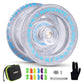 Magicyoyo K1 Silver Glitter Clear Responsive Yoyo For Kids And Adults, Trick Yoyo K1 With Dual Purpose Mode, Professional Unresponsive Yoyo Bearing For Intermediate Play + 12 Yoyo Strings + Yo Yo Case