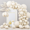 Voircoloria 130Pcs White Sand Balloons Different Sizes 18'' 12'' 10'' 5'' Off White Party Latex Balloons For Birthday Baby Showe