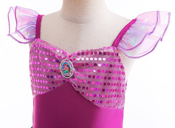 Huutiomys Little Girl Luxury Mermaid Costume Princess Dress For Girls With Accessories (Green, 8-9 Years)