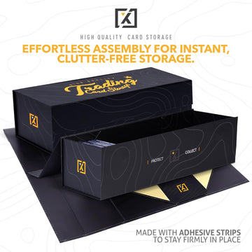 X Pro Trading Card Storage Box [1 / 3 Pack], Magnetic Lid, Comes With Labels | Sports Card Storage Boxes | Baseball Card Toploader Storage Fits 800 Cards, 200 Toploaders, Or 50 One Touch