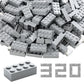 Wyswyg 2X4 Building Bricks 320 Pieces, Transparent Blue Bricks Bulk Kit, Basic Parts Accessories, Classic Creative Building Blocks Set, Compatible With Major Brands