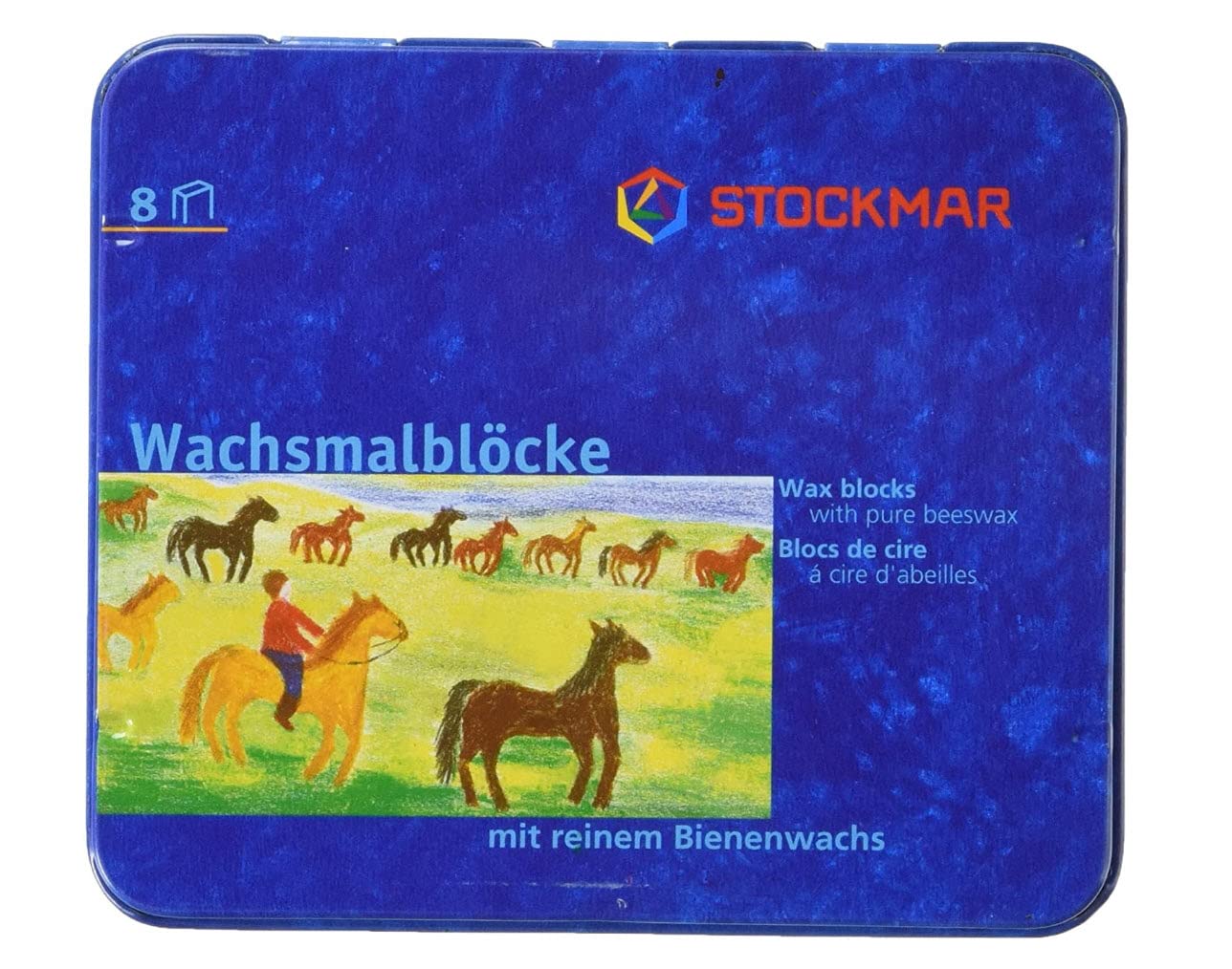 STOCKMAR Beeswax Block Crayons Set of 8 - Non-Toxic Jumbo Crayons, Assorted Colors, Made in Germany