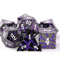 Soar Forge Metal Dice for DND - Beautiful Cracked Glitter Metal Dice Set - Polyhedral Dice Compatible with Dungeons and Dragons