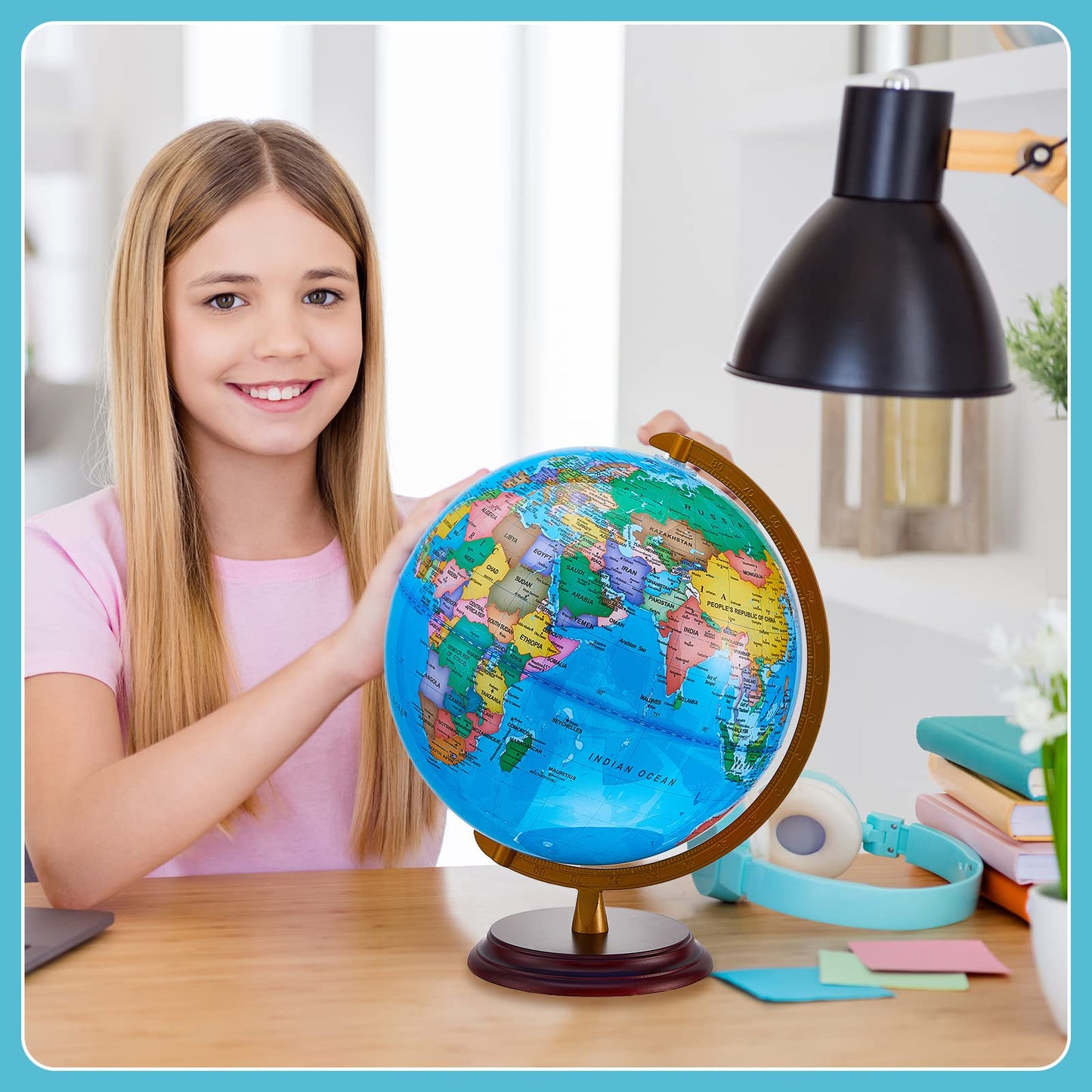 13 Inch Illuminated World Globe With Stand Rewritable Light Up Globe For Kids World Map For Interactive Learning Large Globe Lig