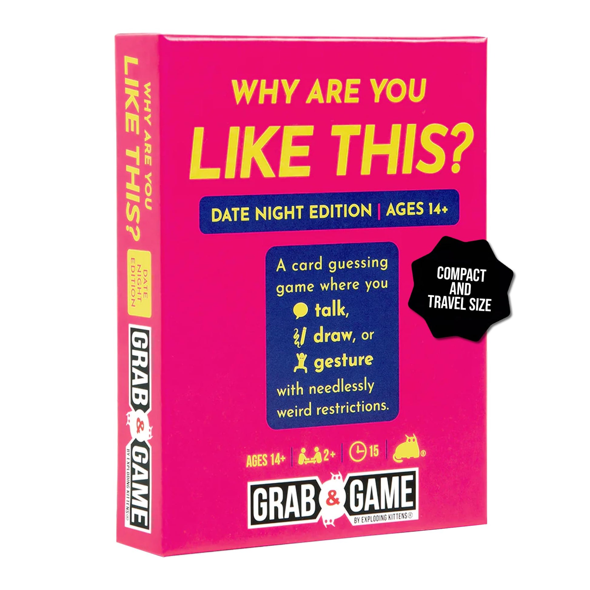 Exploding Kittens Why are You Like This? Date Night Game Edition Compact Travel-Sized Party Card Game for mature-themeds  Teens  and Families - 2 Player  15-Minute Gameplay - Ages 14+