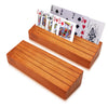 Hismocal 2 Pack Playing Card Holders Deck Stand, Play Cards Holder For Kids Or Elder People, Hands-Free Wood Holder Racks Set Of