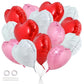 TONIFUL 30Pcs 18 Inch Heart Balloons Red White Pink Valentines Day Heart Shape Foil Mylar Balloons Decoration for Romantic Valen