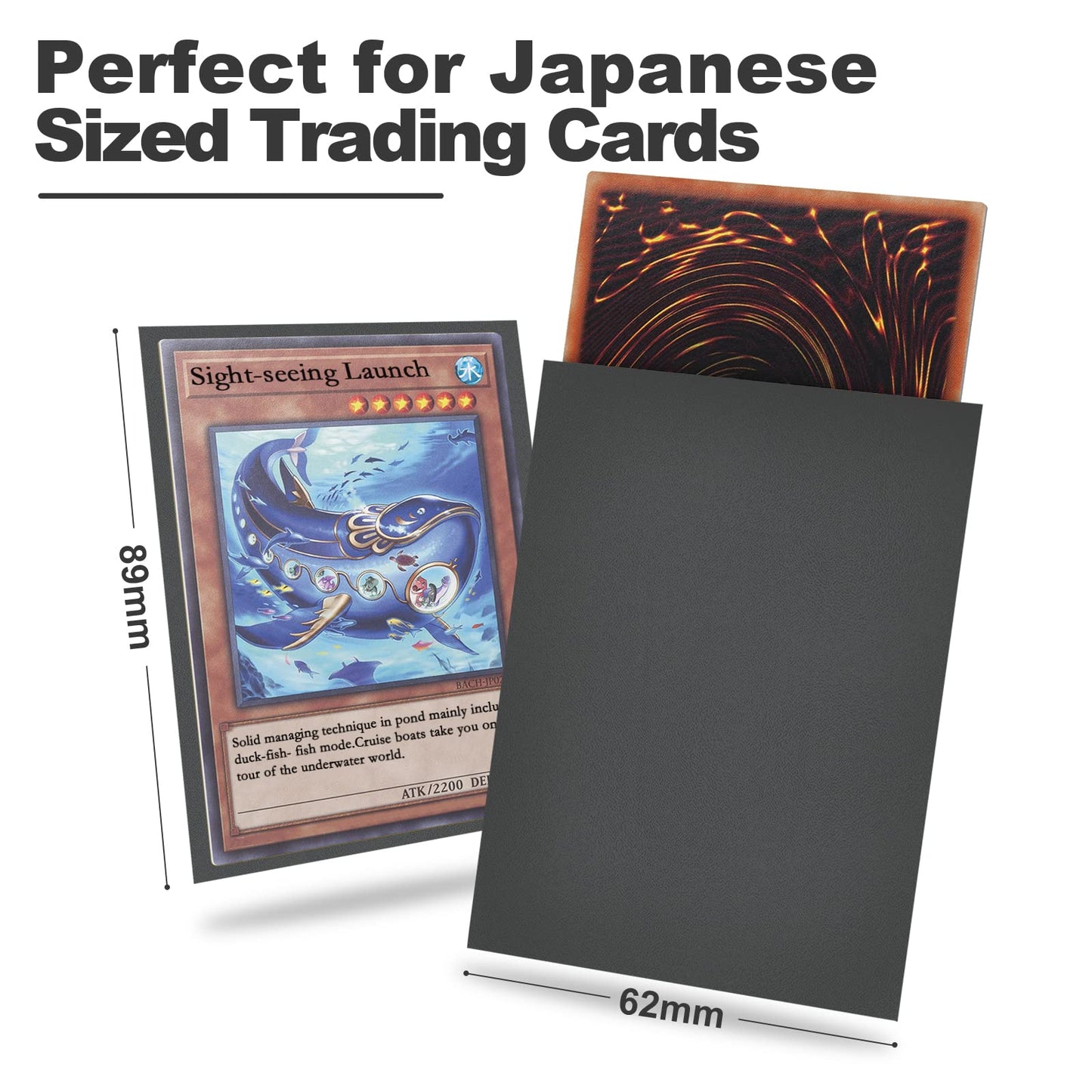 Yu-Gi-Oh Grey Card Sleeves - 200 Pack  Japanese Size  Textured Back  Perfect Shuffling  Protects Trading Cards & Photocards