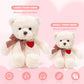 Riuhot Teddy Bear Plush With Heart Cute White Teddy Bear Stuffed Animal Valentine'S Day Soft Stuffed Anamals Bear Plushie Christ