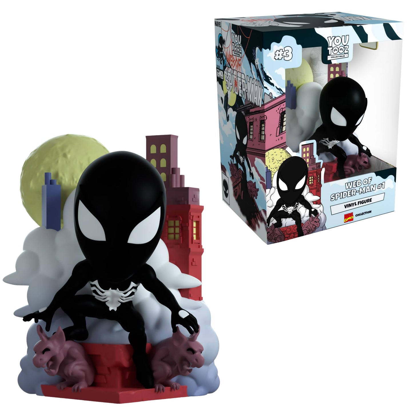 Youtooz Marvel Collection Web Of Spiderman #1 4.8 Inch Vinyl Figure, Collectible Symbiote Spiderman Action Figure, Symbiote Spid