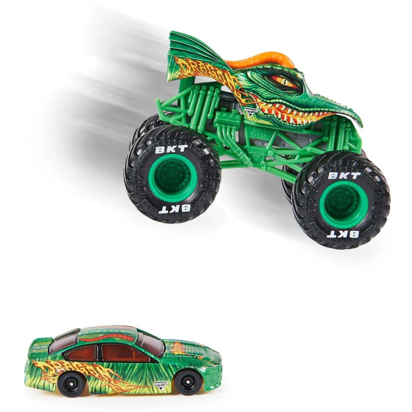 Monster Jam Dragon Monster Truck And Race Car 1:64Scale