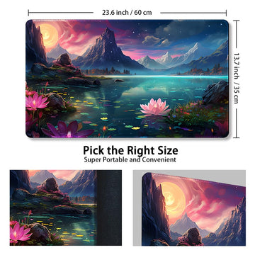 enhanced Stitched MTG Playmat with Zones and Non-Slip Rubber Backing - TCG Play Mat for MTG and Other Card Games - Colorful Design with Vintage Look and Feel (DKT (82) No Zones)