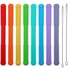 Teething Straws Sticks For Babies 6-12 12-18 Months, 8 Pack Teething Toys 3-6 Months, Silicone Teethers For Babies Toddlers Nurs