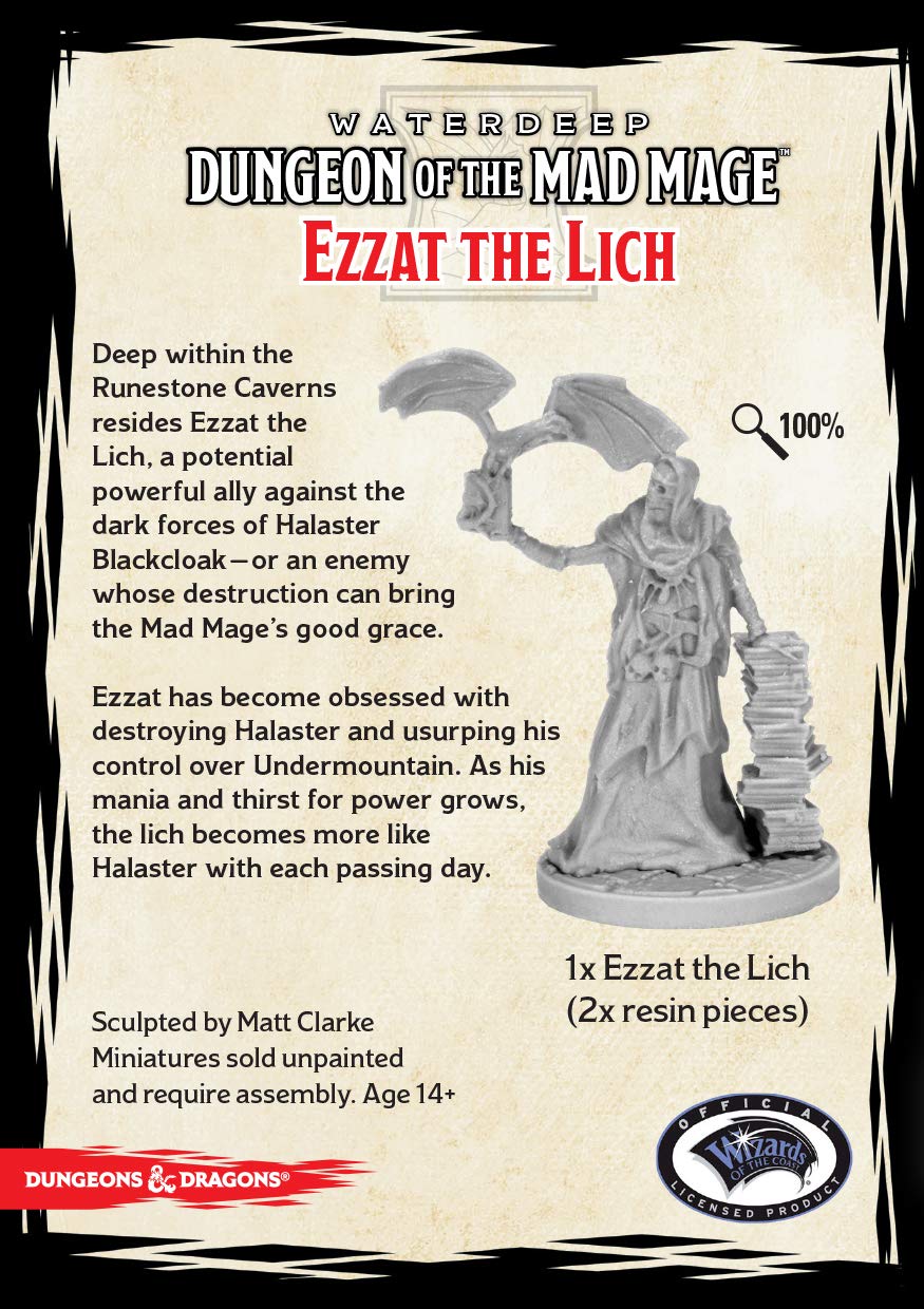 Gale Force Nine Dungeon Of The Mad Mage: Ezzat (1 Fig) Collector'S Series Miniature, Multicolor