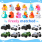 24 Pcs Jeep Ducks Rubber Ducks, 3.5 Inch Jeep Ducks For Ducking, Jeeps Suitable For 2 Inch Ducks, 12 Rubber Ducks Assortment Wit