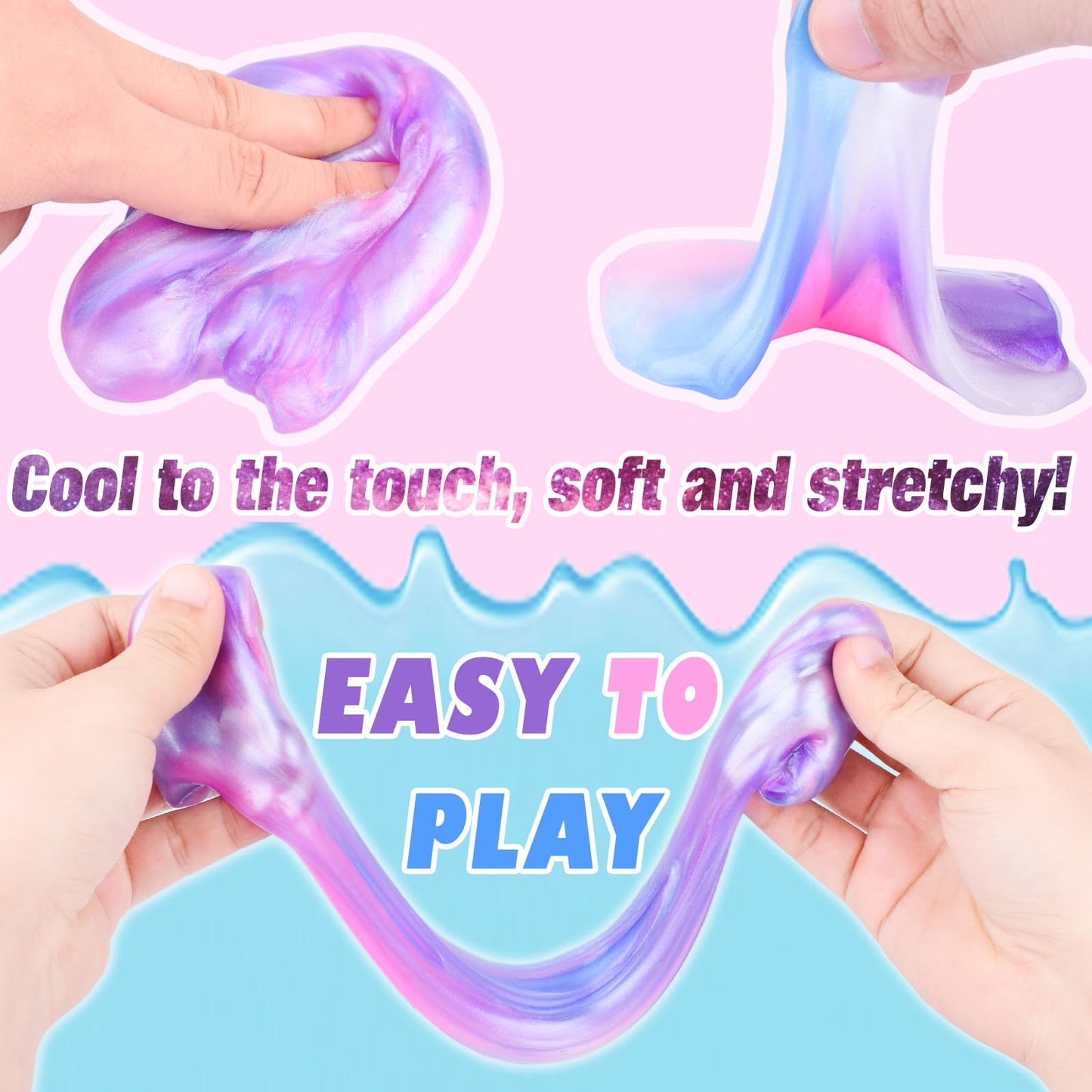 36 Pack Unicorn Galaxy Slime Balls, Unicorn Party Favors for Boys and Girls, Wet, Non-Sticky, Mess-Free, Stress Relief, Super So