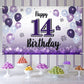 LASKYER Happy 14th Birthday Decorations,14th Purple Balloon Large Birthday Banner Backdrop Sign,Cheers to Fourteen Years Old Bda
