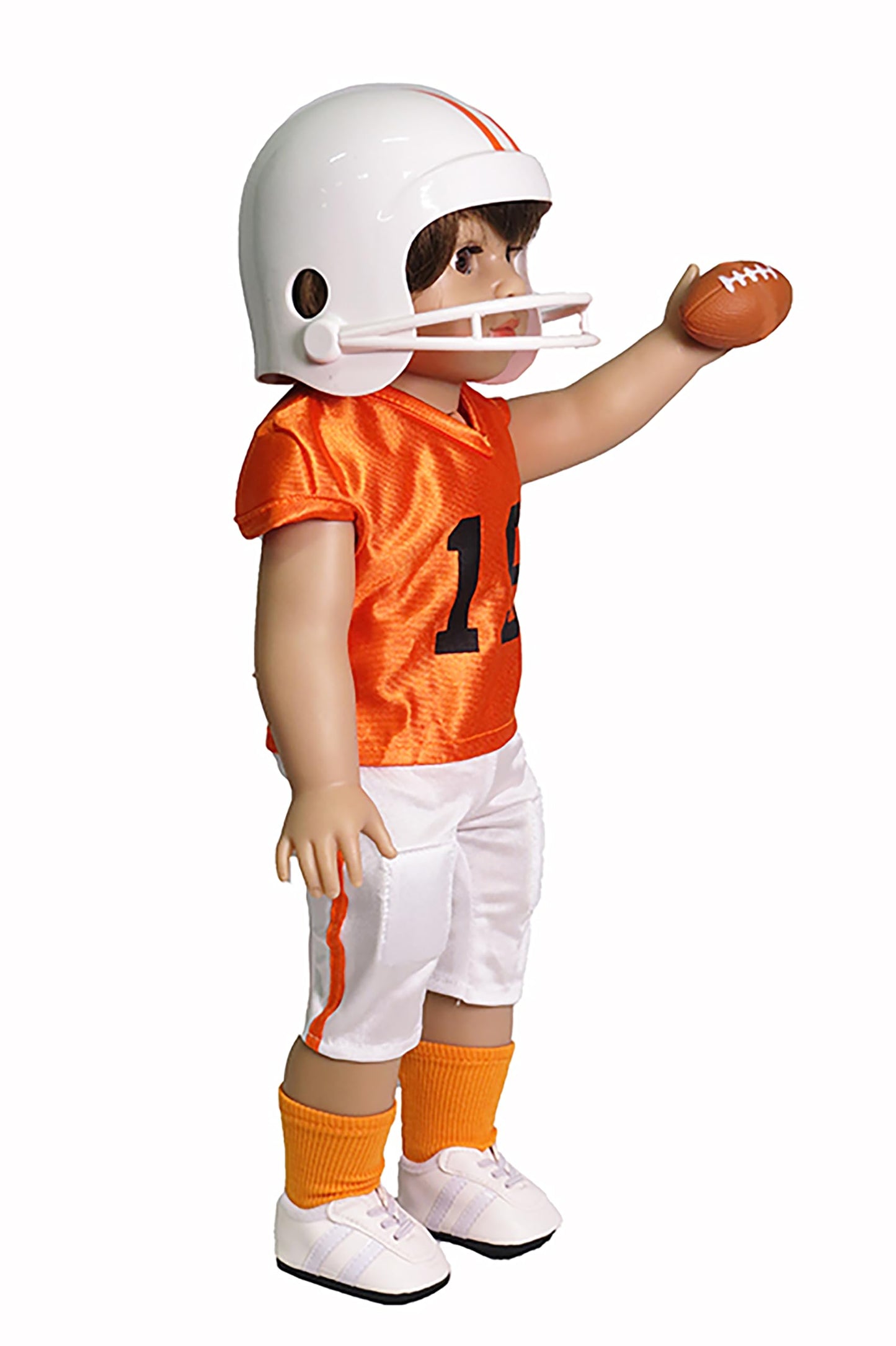 Orange and Black Football Uniform 6pc for 18-Inch Dolls | enhanced Quality & Trendy Design | Dolls Clothes