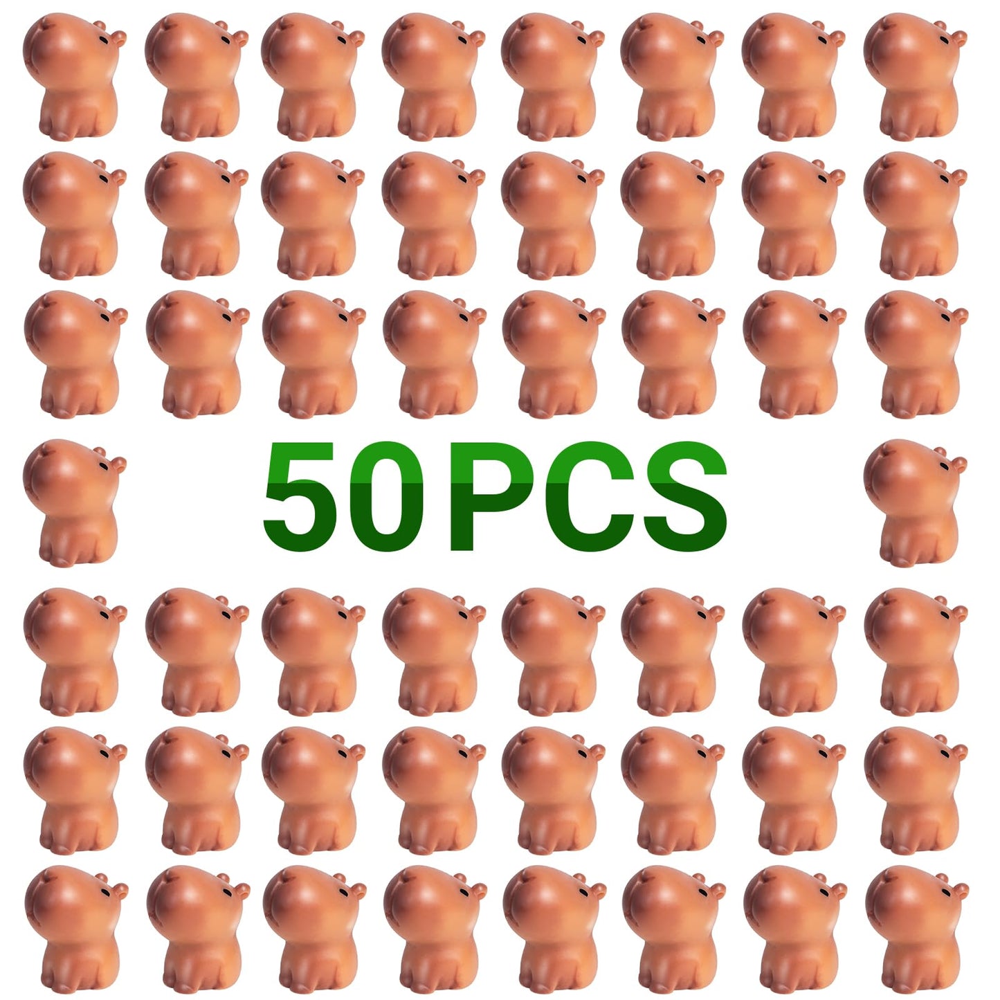 HOTPLACY 50 Pcs Mini Capybara Figurines Capybara Resin Figures Capybara Gifts Capybara Ornament Capybara Animals Figure Multiple