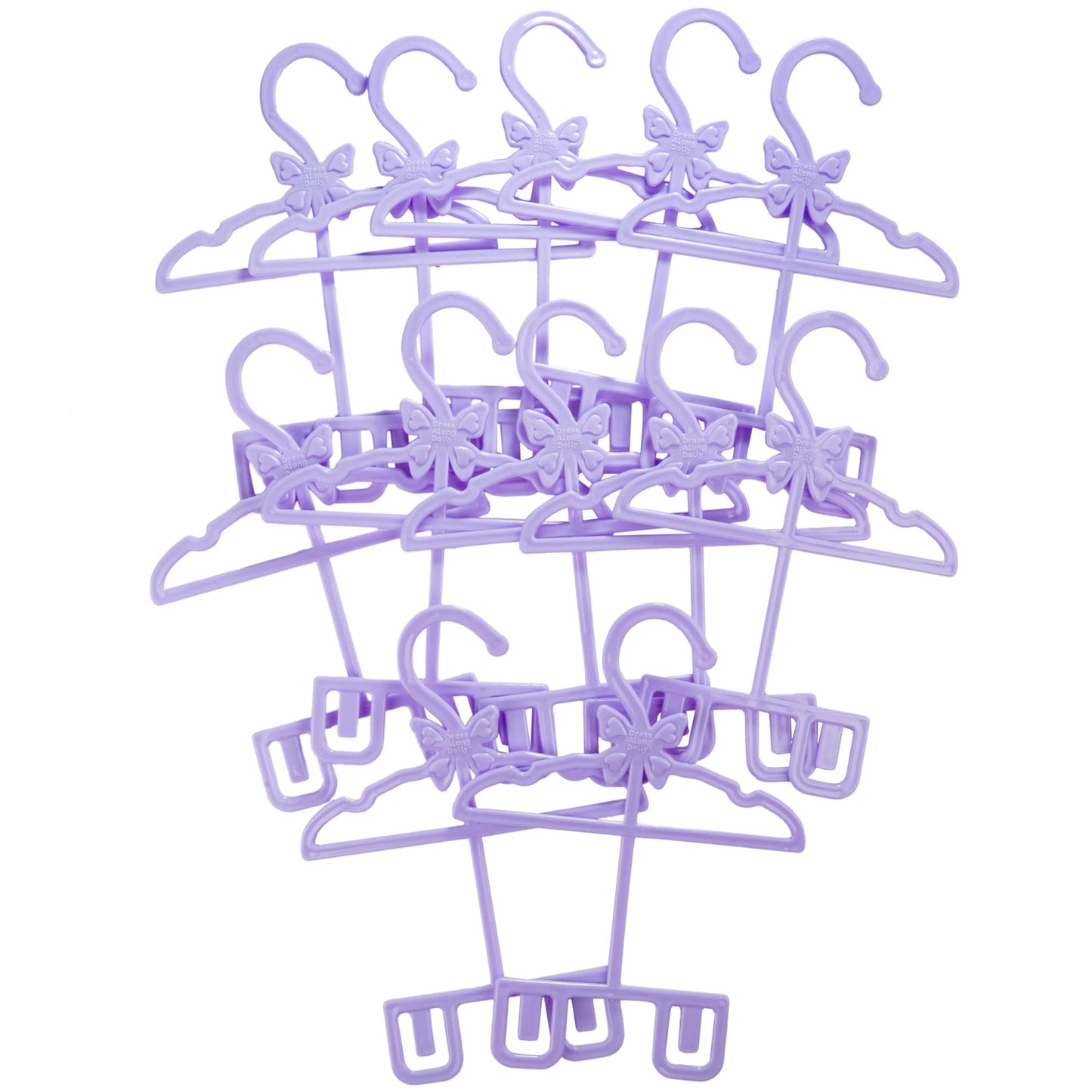 Doll Full-Outfit Clothes Hangers For 18'' Girl Dolls - 12Pk-Unique Design Holds Your Top & Bottom At Once Including Dresses, Pan