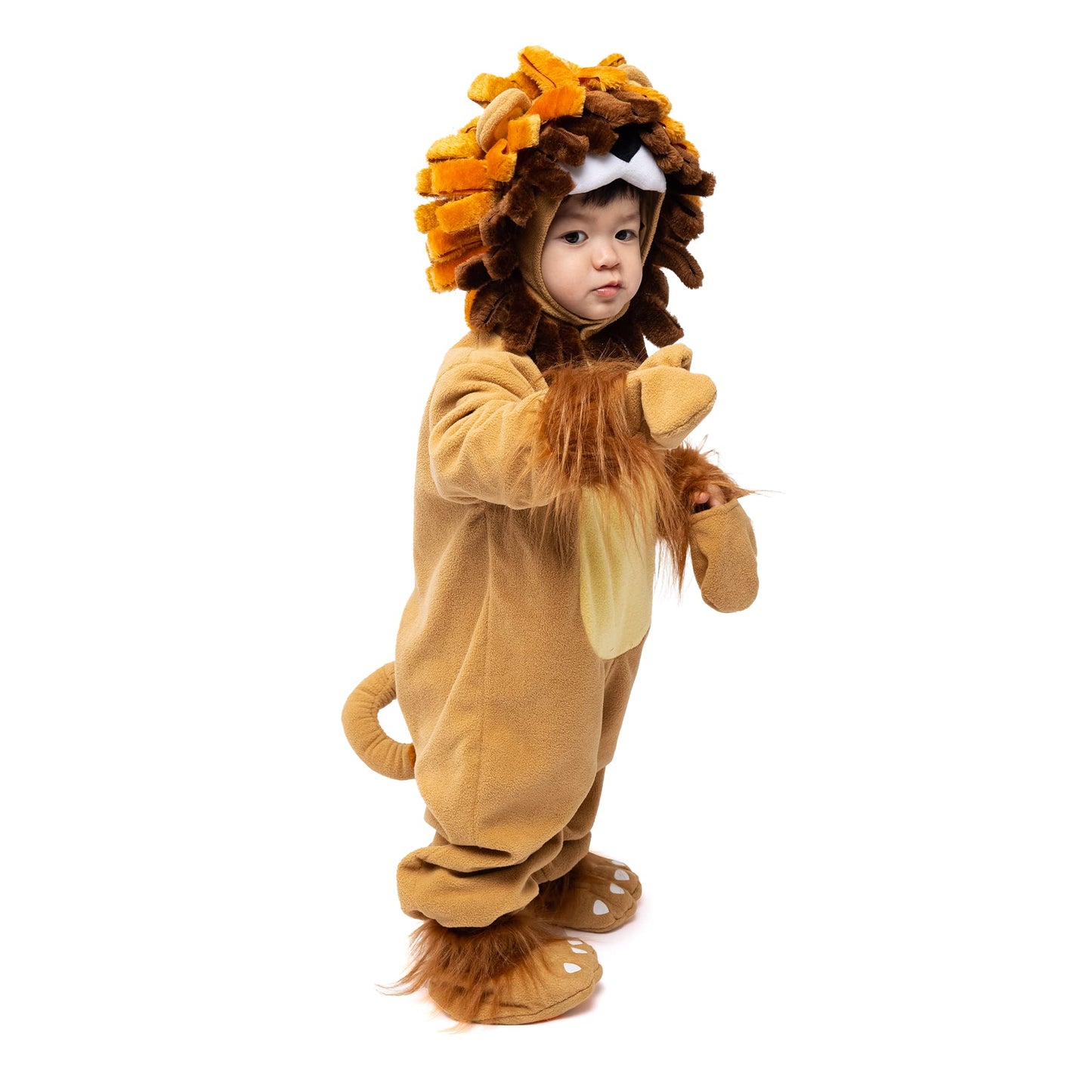 Spooktacular Creations Baby Lion Jumpsuit Costume for Infants & Toddlers, 6-12 Months, Unisex Halloween Dress Up, Animal Theme