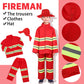 Vicenpal 4 Sets 12 Pcs Pretend Play Kids Costumes Set Christmas Gifts Role Play Costume Dress Costume For Kids Boys Girls (Firem