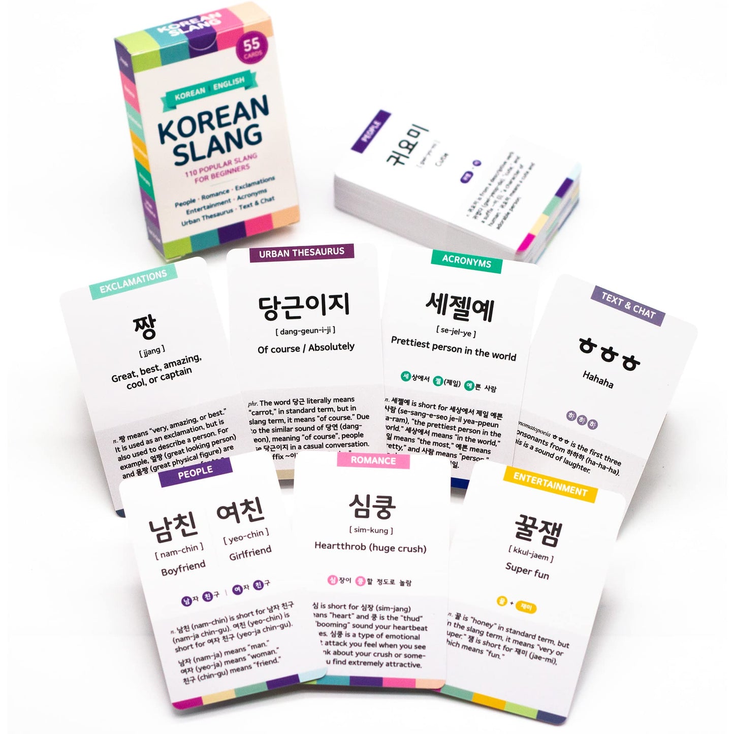 Stellarsol 55 Korean Slang Flashcards - 110 Popular Slang For Beginners