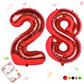 Smlpuame 40 Inch Number Balloon 0-9 Red Large Number 28 Balloons,Digital Balloons For Birthday Party Celebration Decorations Sup