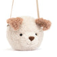 Jellycat Little Pup Plush Crossbody Bag - 7.5 Unique Handbag, Fun Shoulder Purse for Kids