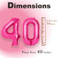 Suwen 40 Inch Large Hot Pink 40 Balloon Numbers Big Foil Helium Number Balloons 0-9 Jumbo Happy 40Th Mylar Birthday Party Decora