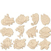 Cliths 12 Pcs Wooden Undersea Theme Diy Craft For Kids Adults Unfinished Pine Mdf Hanging Ornaments Diy Painting Set For Room De