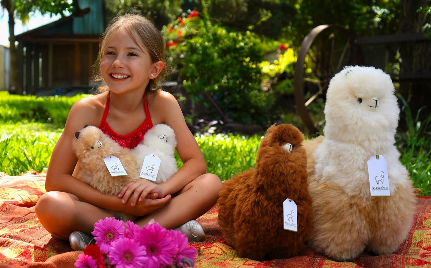 AlpacaNext Llama Stuffed Animal - 9 inch. Cute  Soft and Cuddly Alpaca Plush Toy Handcrafted on Real Alpaka Natural Fur (9 inches  Brown)