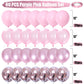 Pink Balloons, 60 Pcs Light Pink Pastel Pink Set With Rose Gold Confetti Metallic Pink Balloons, Pearl Pink Macaron Pink Balloon