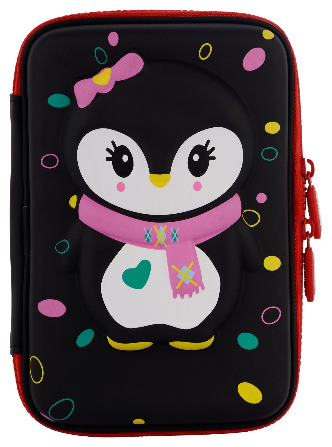 Ofsign 3D Stationery Items Organizer  Pencil Box for Girls & Boys, Geometry Pencil Case with Dual Zipper, Pencil Pouch with Mes