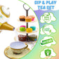 Tea Party Set for Little Girls Pretend Play for Toddlers Princess Tea Time, 39 Pcs Kids Tin Tea Set Cups, Teapot, Plastic Cakes