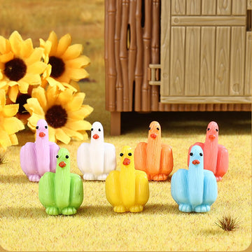 AKV Funny Mini Ducks Colorful Tiny Resin Ducks Figurine Fun Fingers Design Miniature Ducks for Hiding and Seek Prank  Little Ducks to Hide for Dollhouse Office Car Accessories Decor  H 1.06in (35PCS)