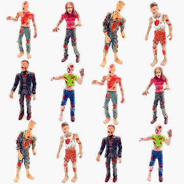 Qiandier Zombie Action Figures Realistic Hand Painted Toy Figurine Models 12Pcs