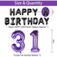 Naninuneno 31St Birthday Decorations Set For Girl Women Boy Men,Purple Black 31 Happy Birthday Balloons Supplies With Purple Num