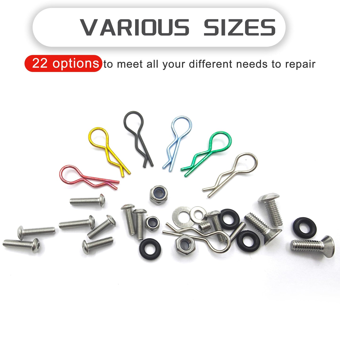 HOPLEX 1008PCS Universal RC Screw Kit Screws Assortment Set 304 Stainless Steel Hardware Fasteners for Traxxas Axial Redcat HPI