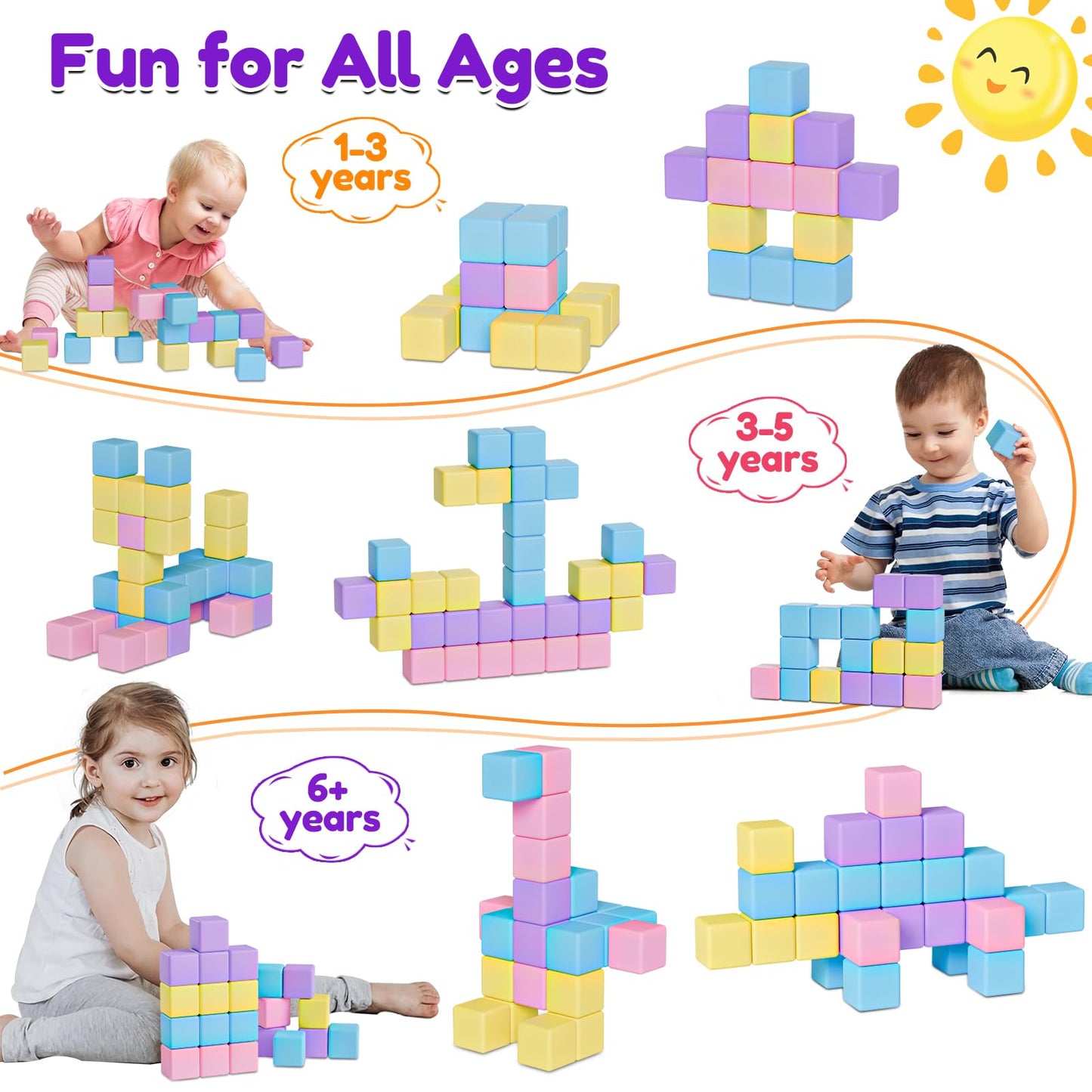 Magnetic Blocks For Toddlers Ages 3-5 Macaron 1.21 Inches Magnetic Building Blocks For Kids Ages 4-8 Gifts Montessori Magnet Cub