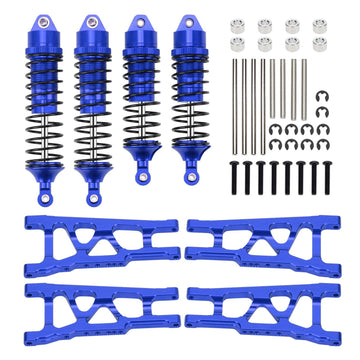 RCAWD Front Rear Aluminum Suspension Arms Shocks Absorber for 1/10 Traxxas Slash Rustler Hoss Stampede Bandit VXL 4x4 Hop-ups,Re