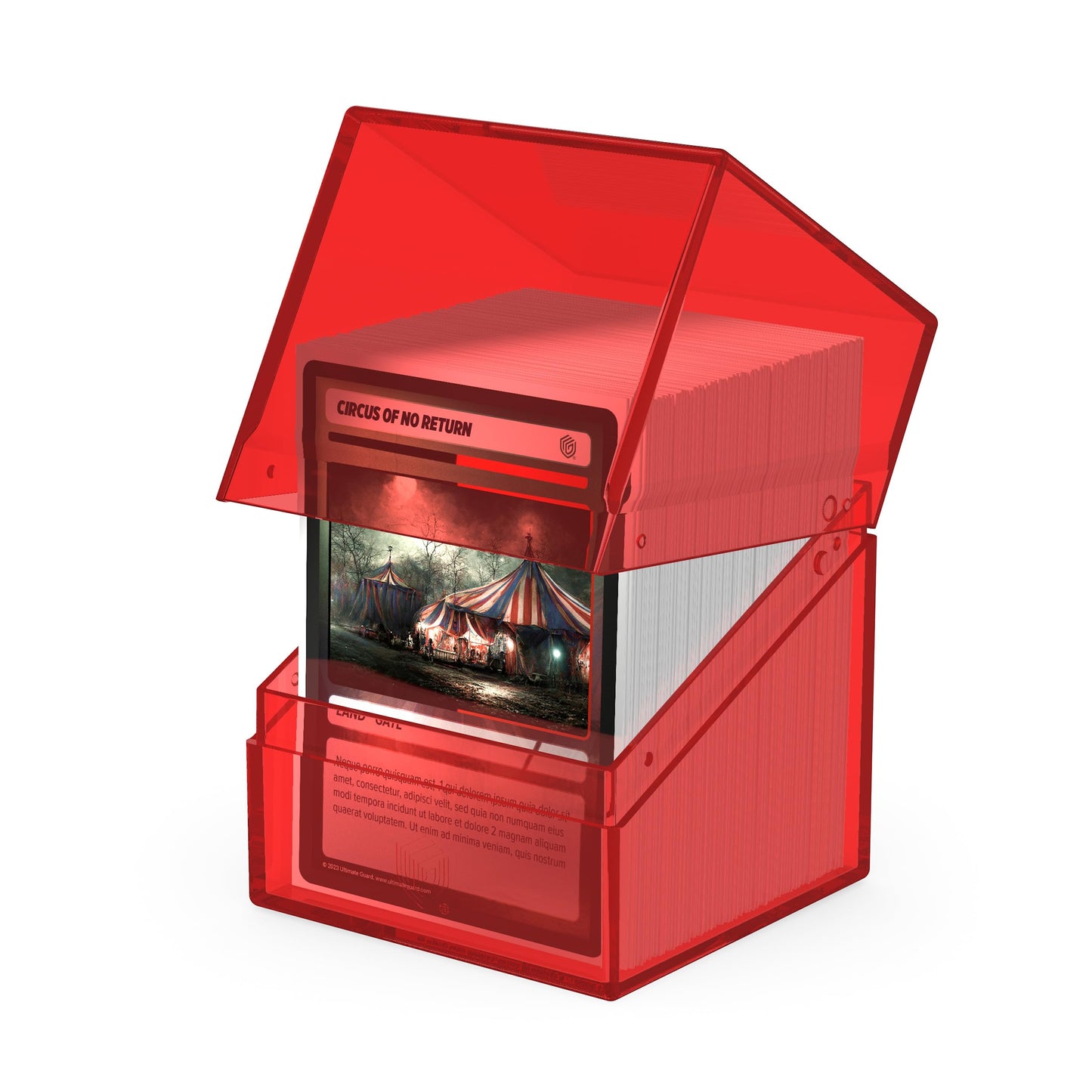 Ultimate Guard Boulder 100+ Clear, Deck Case For 100 Double-Sleeved Tcg Cards, Ruby, Secure & Durable Storage For Trading Card G