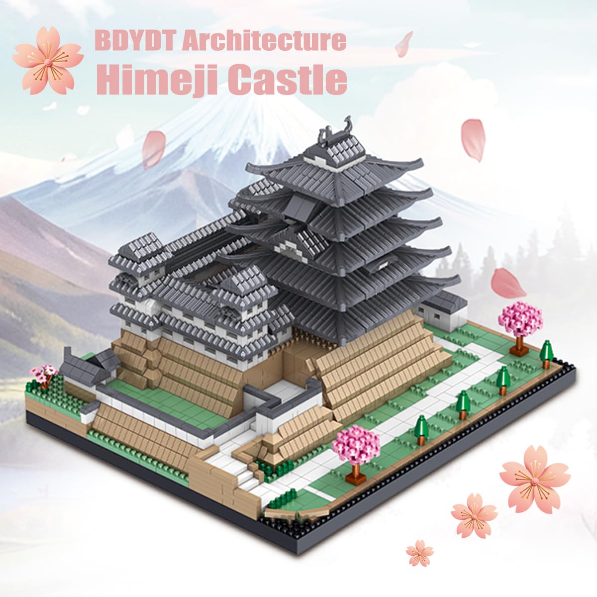 BDYDT Architecture Himeji Castle Micro Building Blocks Set (3037PCS) Build and Display This Famous Japanese Buildings Model- Fun Gift for Kid and mature-themed