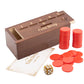 Extguds Wooden Penny Game With 50 Coins,Penny Game Wood Box And 1 Dice For 2-6 Players,A Fun Board Game To Interact With Family And Friends